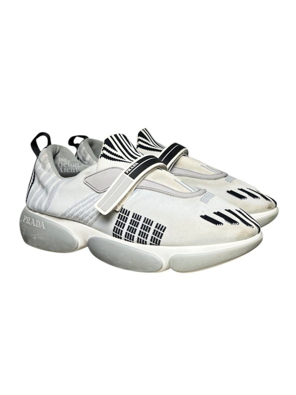 Women Size 40 Prada Cloudbust Sneakers 'Talco' IE6511 Pre-Owned [Very Worn]